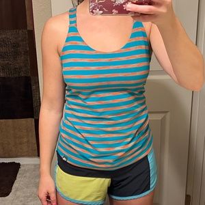 The North Face shelf bra striped tank medium